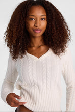 Cable Knit Hooded V-Neck Sweater thumbnail 6