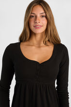 AERO Long Sleeve Henley Babydoll Top thumbnail 3
