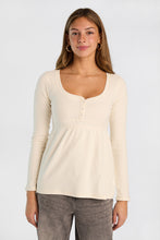 AERO Long Sleeve Henley Babydoll Top thumbnail 1
