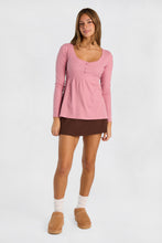 AERO Long Sleeve Henley Babydoll Top thumbnail 12