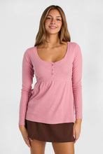 AERO Long Sleeve Henley Babydoll Top thumbnail 9