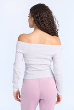 AERO Ribbed Knit Long Sleeve Off-Shoulder Top thumbnail 7