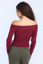 AERO Ribbed Knit Long Sleeve Off-Shoulder Top thumbnail 12