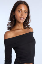 AERO Fold-Over Long Sleeve Off-Shoulder Top thumbnail 3