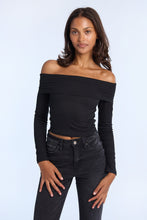 AERO Fold-Over Long Sleeve Off-Shoulder Top thumbnail 2