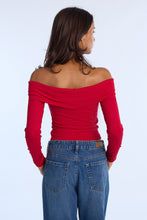 AERO Fold-Over Long Sleeve Off-Shoulder Top thumbnail 16