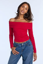 AERO Fold-Over Long Sleeve Off-Shoulder Top thumbnail 14
