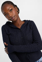Cable Knit Button-Up Hooded Cardigan thumbnail 10