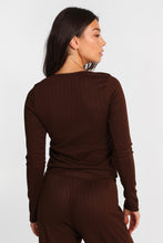 AERO Pointelle Knit Long Sleeve Pajama Top thumbnail 8