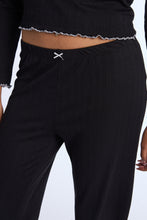 AERO Pointelle Knit Wide Leg Pajama Pants thumbnail 7