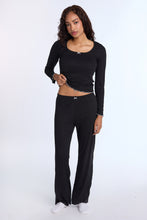 AERO Pointelle Knit Wide Leg Pajama Pants thumbnail 5