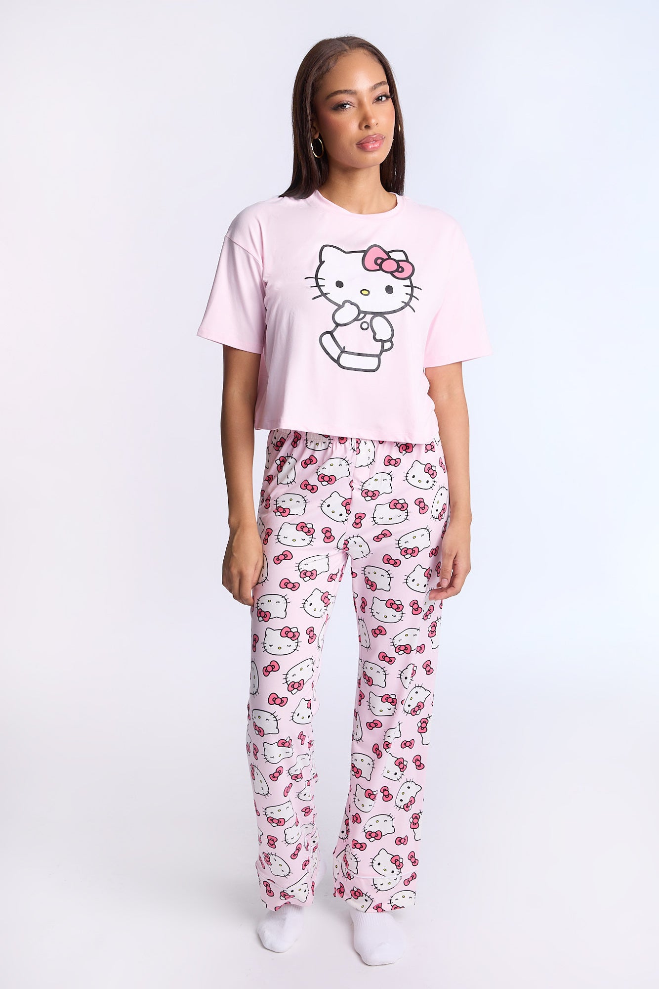 Hello Kitty Super Soft Pajama Tee And Pants 2-Piece Set