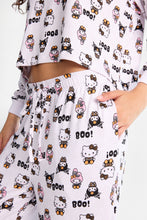 Hello Kitty Boo Super Soft Pajama Long Sleeve Top & Wide Leg Pants 2-Piece Set thumbnail 2