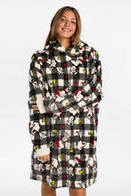 Peanuts Snoopy Plaid Holiday Print Oversized Blanket Hoodie thumbnail 1