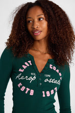 Aéropostale East Coast Established 1987 Graphic Long Sleeve Henley Top thumbnail 2