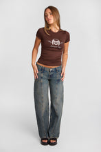 Harper Super Low Rise Seam Detail Wide Leg Jeans thumbnail 4