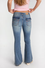AERO Embroidered Low Rise Flare Jeans thumbnail 3