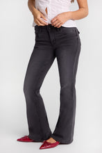 AERO Washed Black Low Rise Flare Jeans thumbnail 1