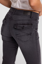AERO Washed Black Low Rise Flare Jeans thumbnail 2