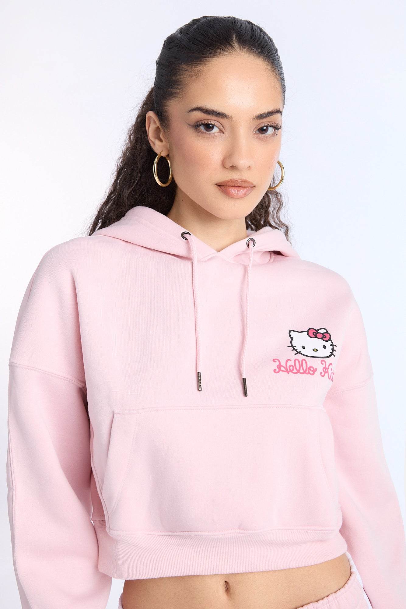 Hello Kitty Graphic Cropped Hoodie – Bluenotes