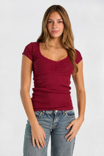 AERO Lace Trim Short Sleeve Sweetheart Neck Top thumbnail 1