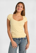 AERO Lace Trim Short Sleeve Sweetheart Neck Top thumbnail 13