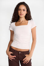 AERO Super Soft Square Neck Ruched Sides Tee thumbnail 1