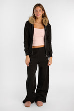 AERO Zip-Up Slim Hoodie With Faux-Fur Trim Hood thumbnail 4