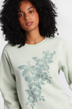 AERO Hibiscus Graphic Oversized Crew Neck Sweatshirt thumbnail 2