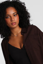 Linen-Blend Oversized Button-Up Shirt thumbnail 6