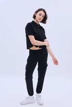 Linen-Blend Cropped Short Sleeve Shirt thumbnail 4