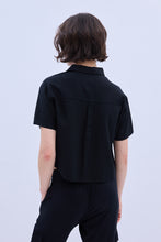 Linen-Blend Cropped Short Sleeve Shirt thumbnail 5
