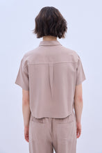 Linen-Blend Cropped Short Sleeve Shirt thumbnail 12