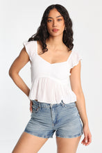 Flutter Sleeve Smocked Babydoll Top thumbnail 2