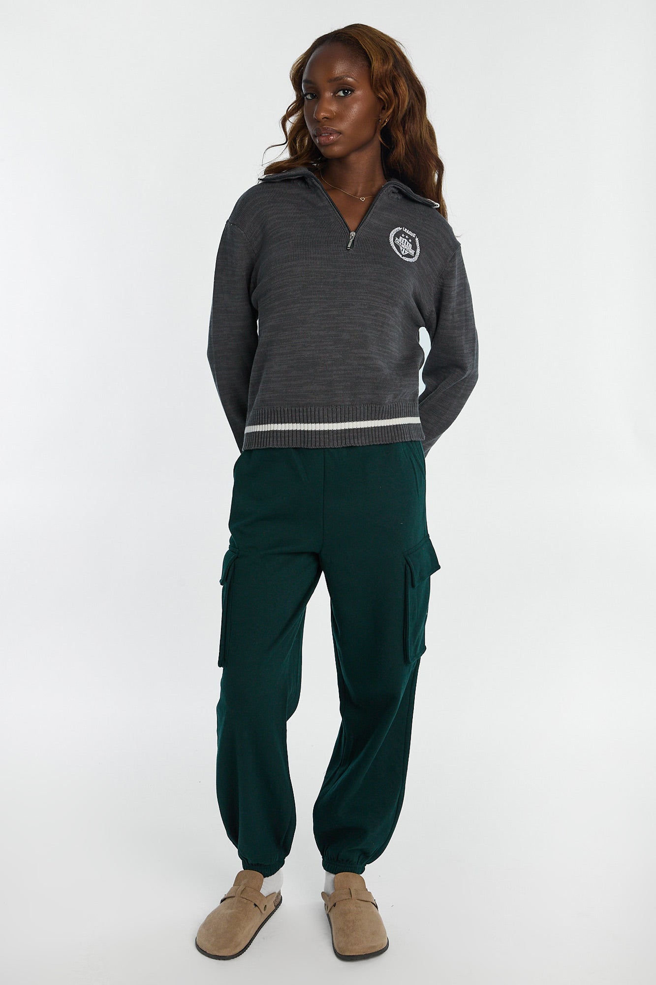Graphic Quarter-Zip Polo Sweater – Bluenotes