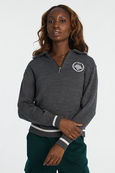 Graphic Quarter-Zip Polo Sweater – Bluenotes