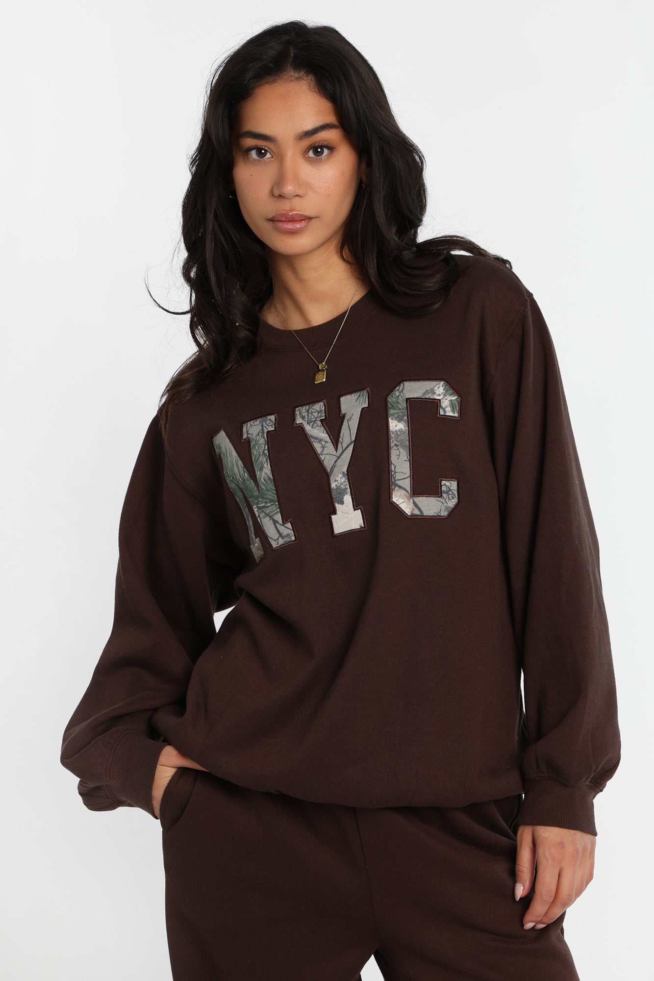 Graphic Oversized Crew Neck Sweatshirt