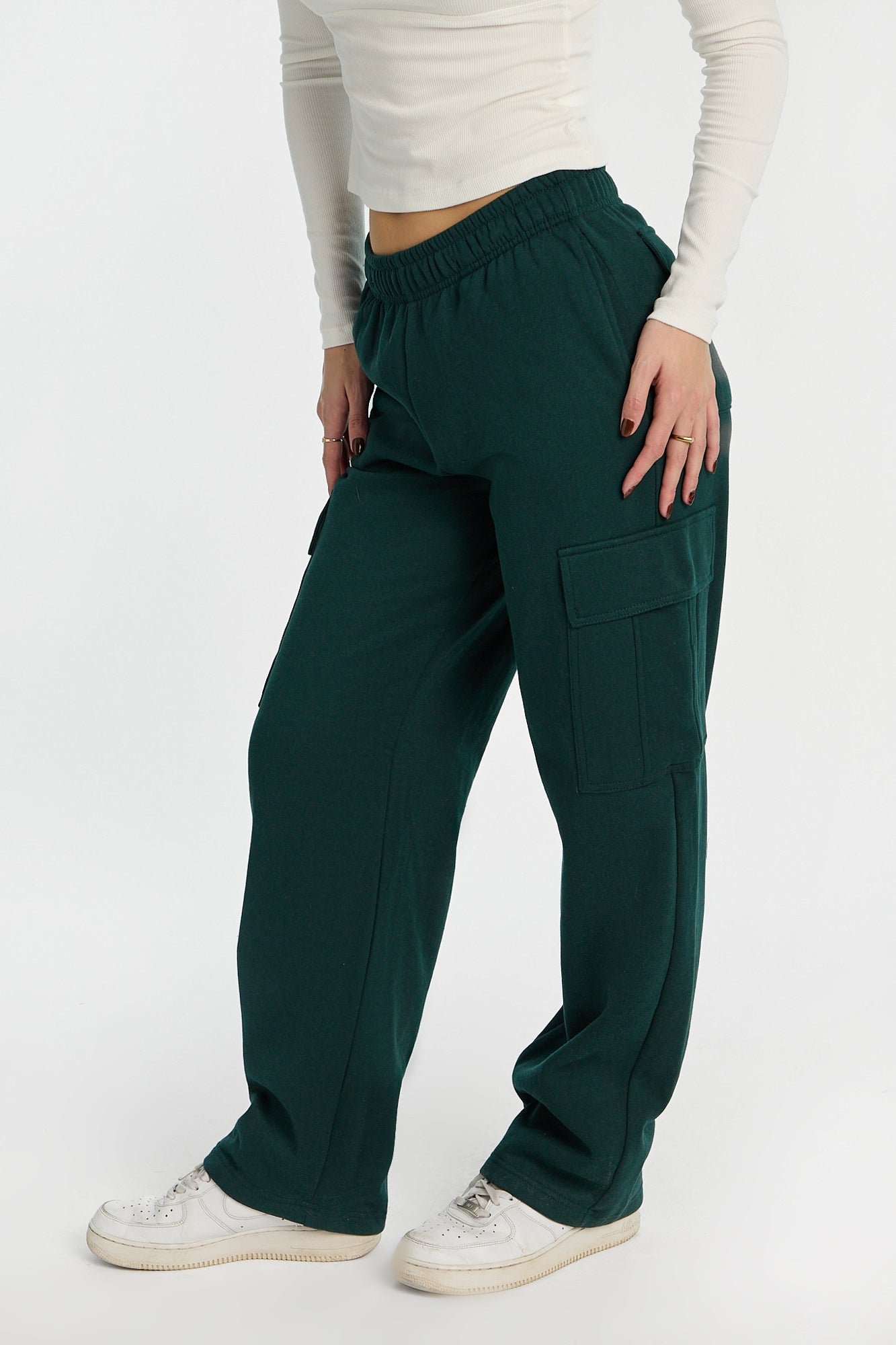 Wide Leg Cargo Sweatpants