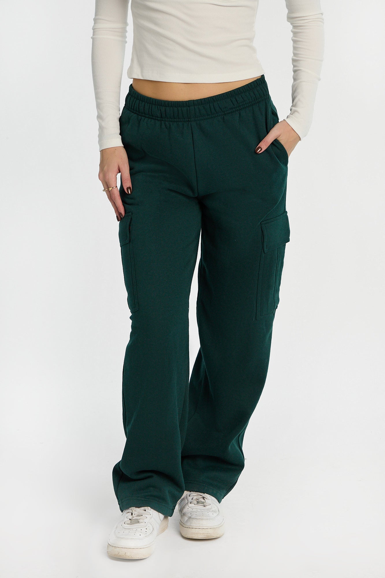 Wide Leg Cargo Sweatpants