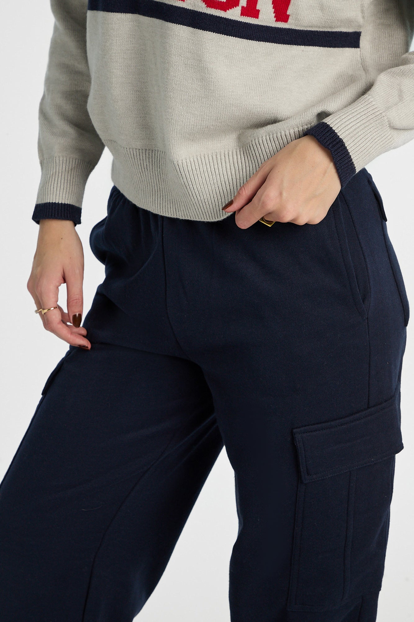 Wide Leg Cargo Sweatpants