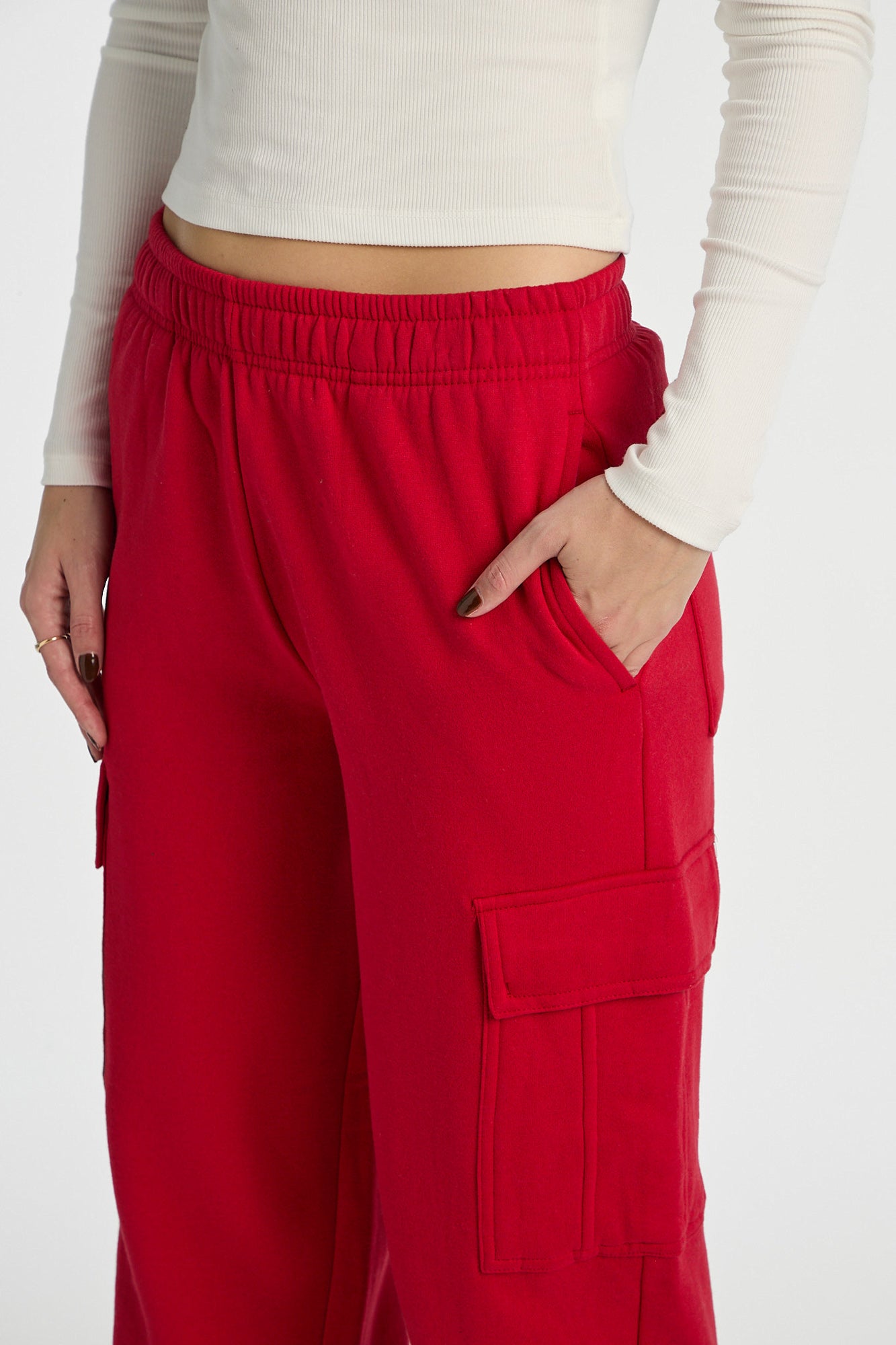 Wide Leg Cargo Sweatpants