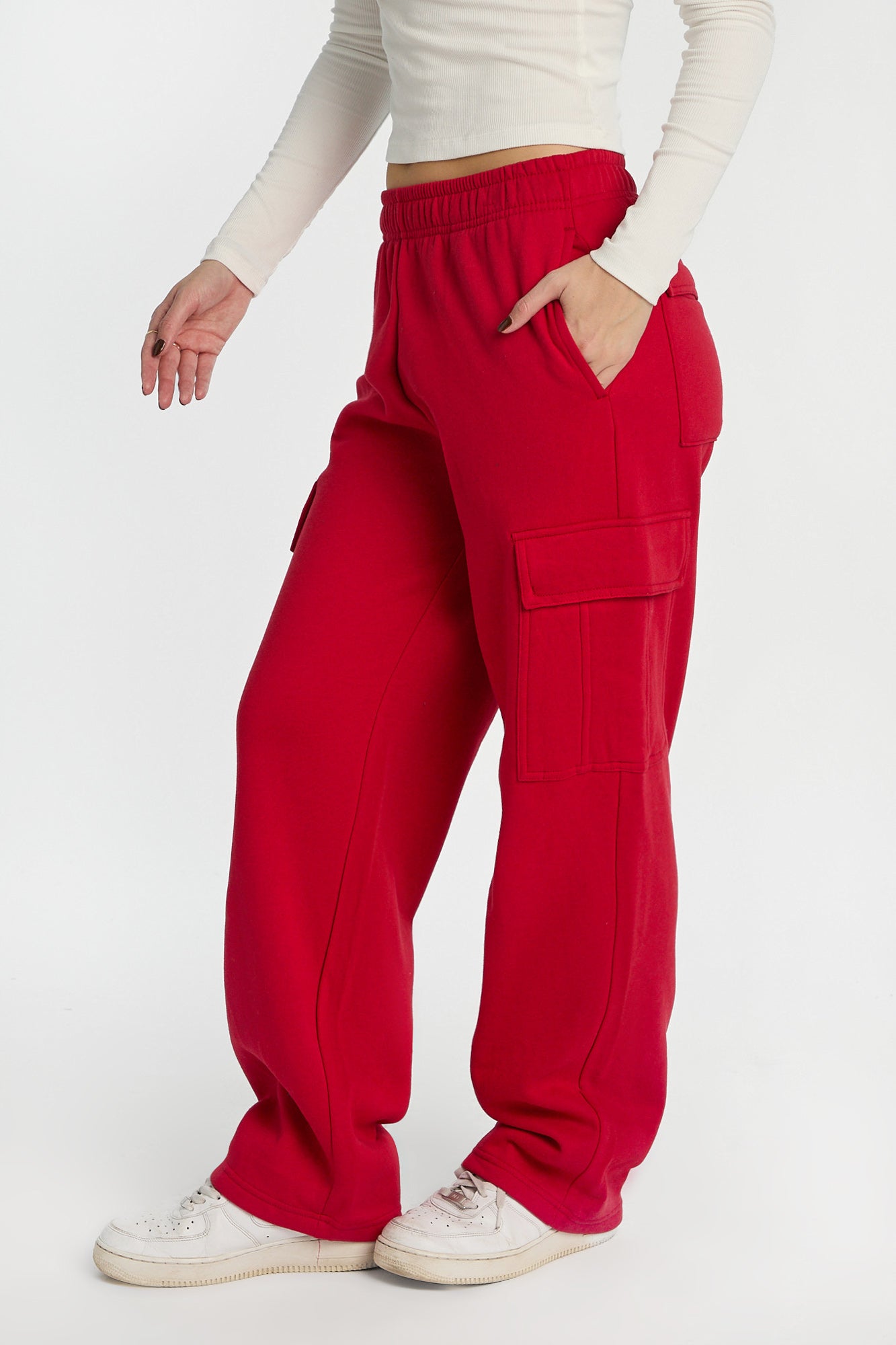 Wide Leg Cargo Sweatpants