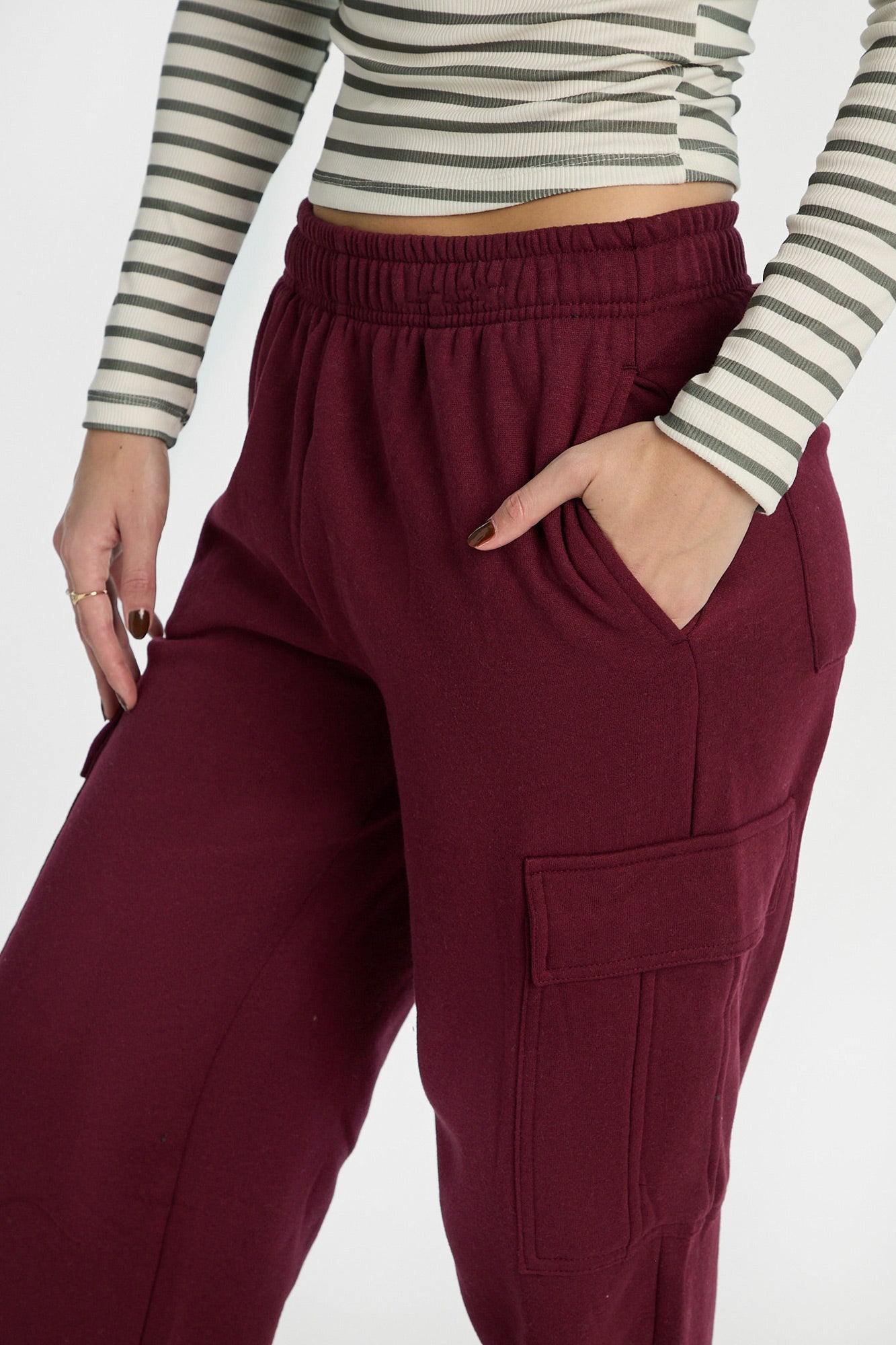 Wide Leg Cargo Sweatpants