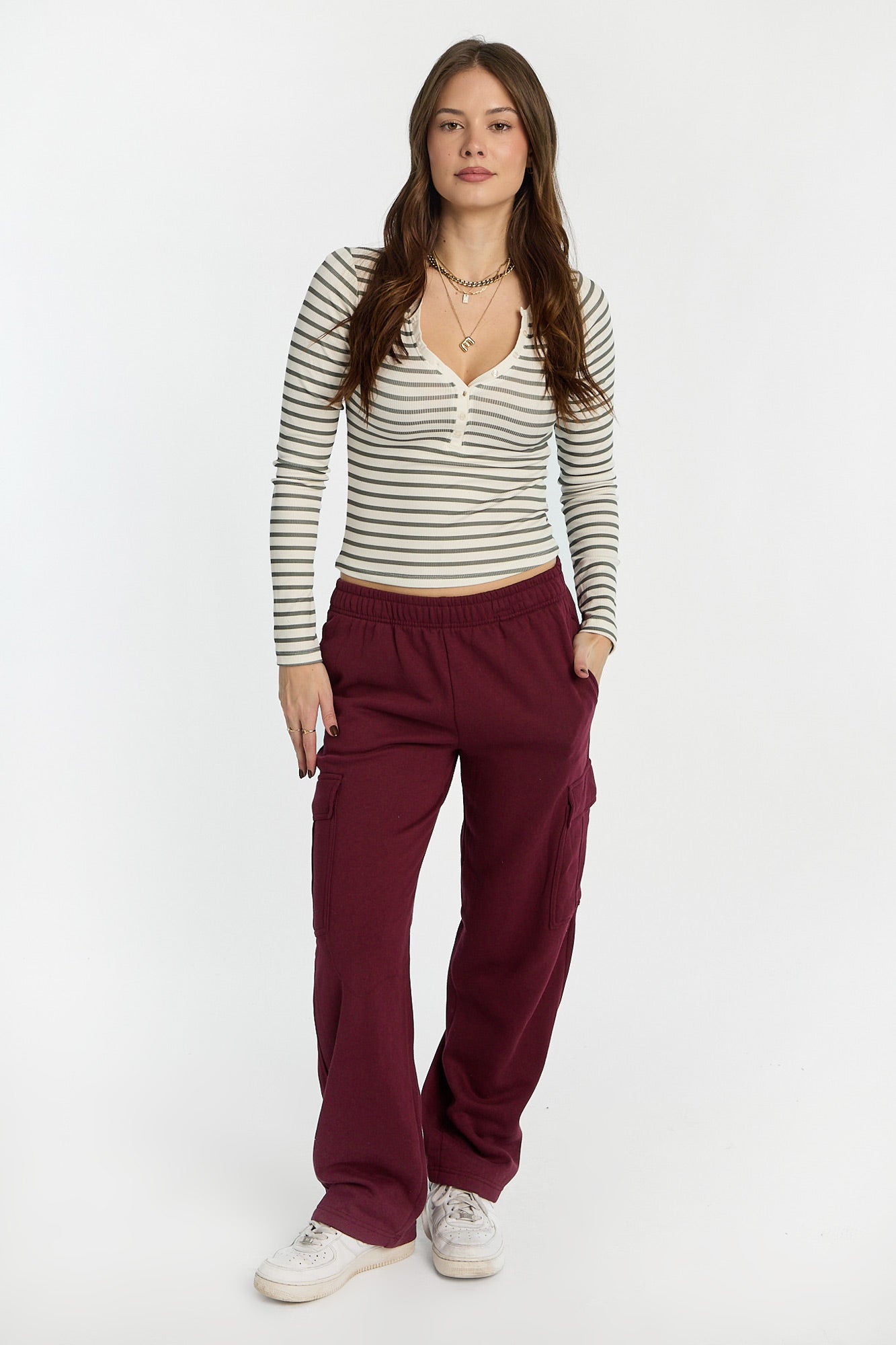 Wide Leg Cargo Sweatpants