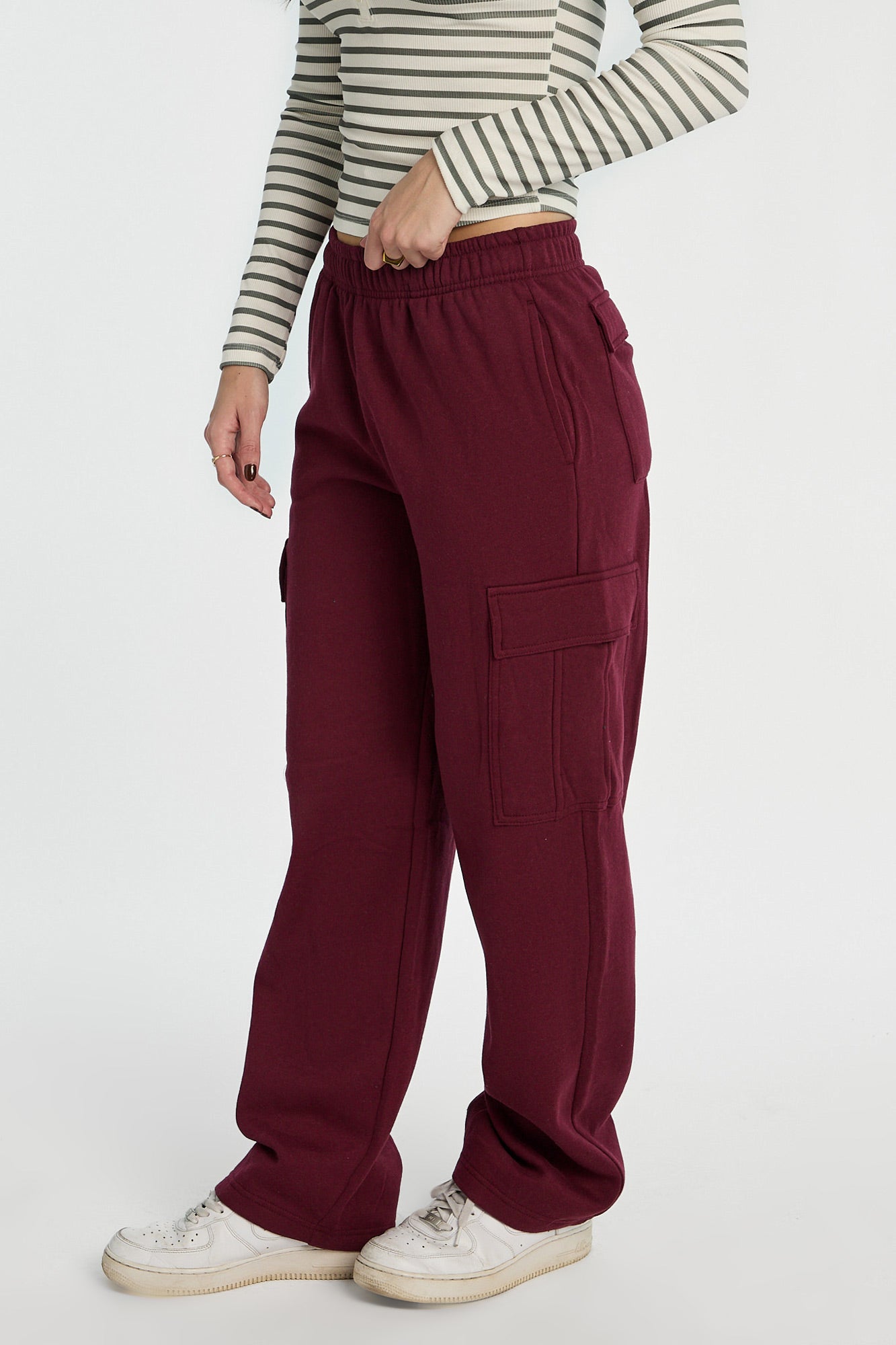 Wide Leg Cargo Sweatpants