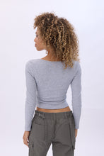 Ribbed Long Sleeve Henley Top thumbnail 13