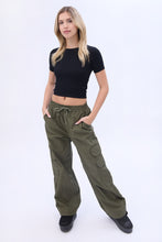 High Rise Wide Leg Cargo Twill Pants thumbnail 4