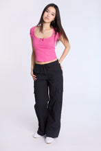 Poplin Mid Rise Baggy Cargo Pants thumbnail 5