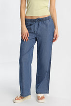 Chambray Drawstring Wide Leg Pants thumbnail 1