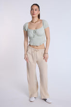Pantalon à jambe large en mélange de lin thumbnail 9